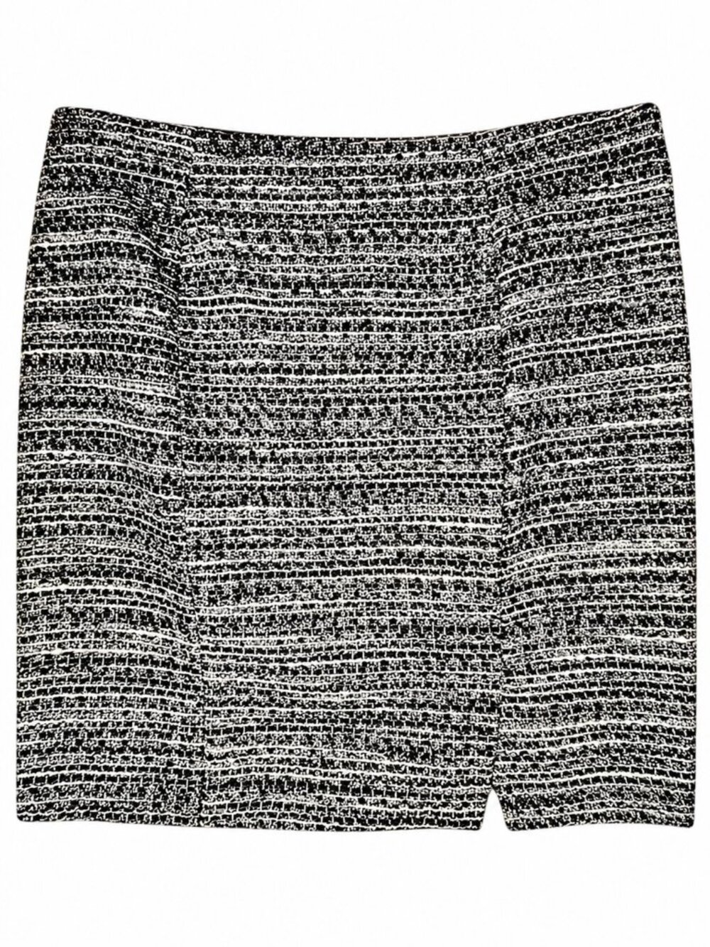 Tahari Black White Bouclé Tweed Mini Pencil Skirt Size 12 Academia